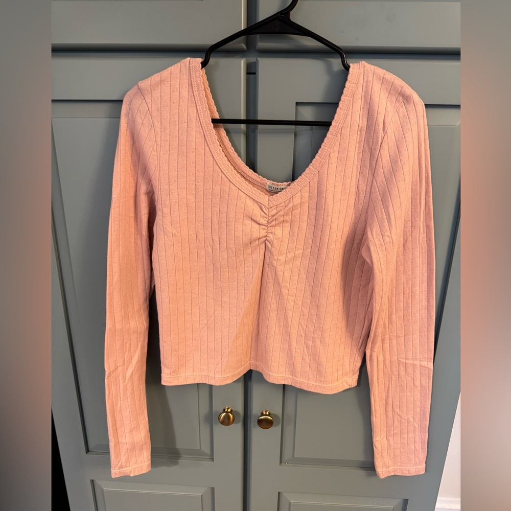 Cotton On Pink Ribbed Top